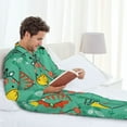 thumbnail image 6 of Picia Funny Animals in Jungle Pattern Men’s Long-Sleeve Sleepwear Set - Soft 2-Piece Loungewear with Pockets, Comfy PJs for Relaxing Nights-Large, 6 of 7