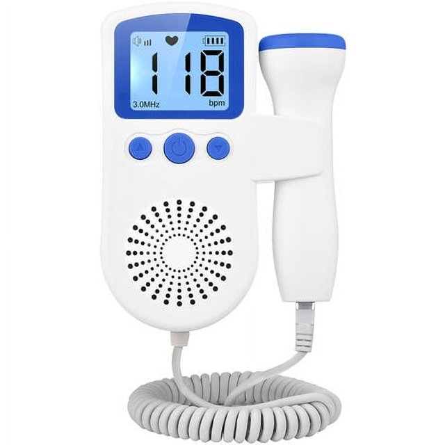 Monitor de frecuencia cardíaca fetal Doppler de mano Reducción de ruido Monitor de frecuencia cardíaca fetal Embarazo Monitor de frecuencia cardíaca en el hogar Sonda de 3.0MHz 16 semanas (sin