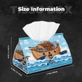 thumbnail image 6 of Lsque Animals on Noah's Ark Printed Long Tissue Box Cover Holder, Facial Paper Organizer Dispenser,Triangle with Bottom Belt, PVC Leather Decorative Organizer, 6 of 9