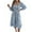 #012-Blue, variant on Roncen Women's Solid V-Neck Dress - Casual Chic Style Long Sleeve Mid-Calf Length Dress with Flowy Hemline, Comfortable Loose Fit Maxi Dress for Office Daily Wear