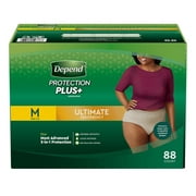 Depend Protection Plus Ultimate Underwear for Women, Medium, 88 Count