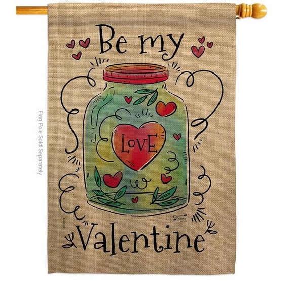Angeleno Heritage H137123-BO Be My Valentine Springtime Double-Sided Garden Decorative House Flag, Multi Color