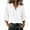 White, variant on Women's Cotton Linen Button Down Shirt, 3/4 Sleeve Collared Blouse, Solid Color Loose Fit Casual Tunic Top