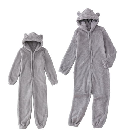 

Womens Jumpsuit Fleece Onesie Fuzzy Pajama Plush Hooded Romper Sleepwear Playsuit Loungewear