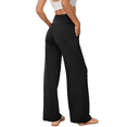 thumbnail image 4 of MLDRA Women Wide Leg Pants with Pockets Casual Loose Sweatpants Yoga Trouser High Waisted sweat Palazzo Lounge Pants Black, 4 of 9