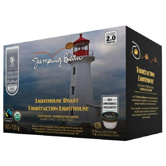 Café biologique Light House de Jumping Bean à torrefaction brune