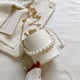 thumbnail image 5 of Cartera de piel sintética blanca para citas nocturnas con cierre de cordón, estilo retro chic, con cadena de perlas, 5 of 8