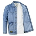 thumbnail image 2 of KaLI_store Men's Jeans Jacket Men's Denim Jacket Classic Slim Fit Casual Button Down Trucker Jean Coat Blue,3XL, 2 of 4