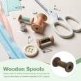 thumbnail image 5 of Wooden Empty Spools, Unfinished Wood Thread Spools Fit for Embroidery Sewing Machines Crafts Wire Weaving Bobbins Dark Brown 1.6"x0.9", 5 of 6