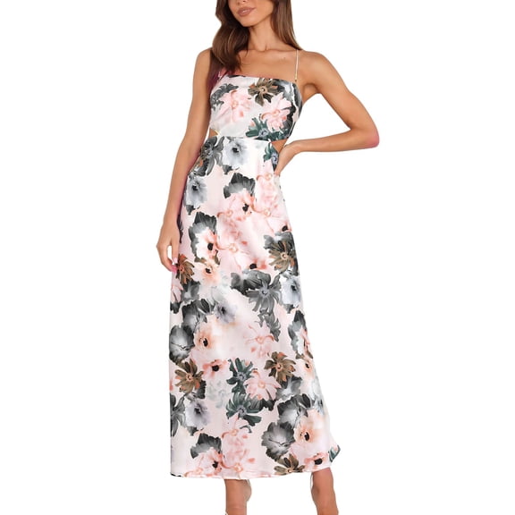 Vedolay Free People Dress Women's V Neck Short Sleeve Floral Lace Wedding Dress Bridesmaid Party Maxi Dress,Red S