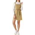 thumbnail image 1 of Vestido de mezclilla A-Line con tirantes ajustables para mujer INSPIRE CHIC XL caqui primavera verano, 1 of 7