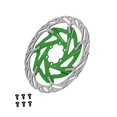thumbnail image 3 of Rotor de freno de disco de bicicleta de 160 mm, componente premium hueco, repuesto de rotor de freno de bicicleta Verde, 3 of 9