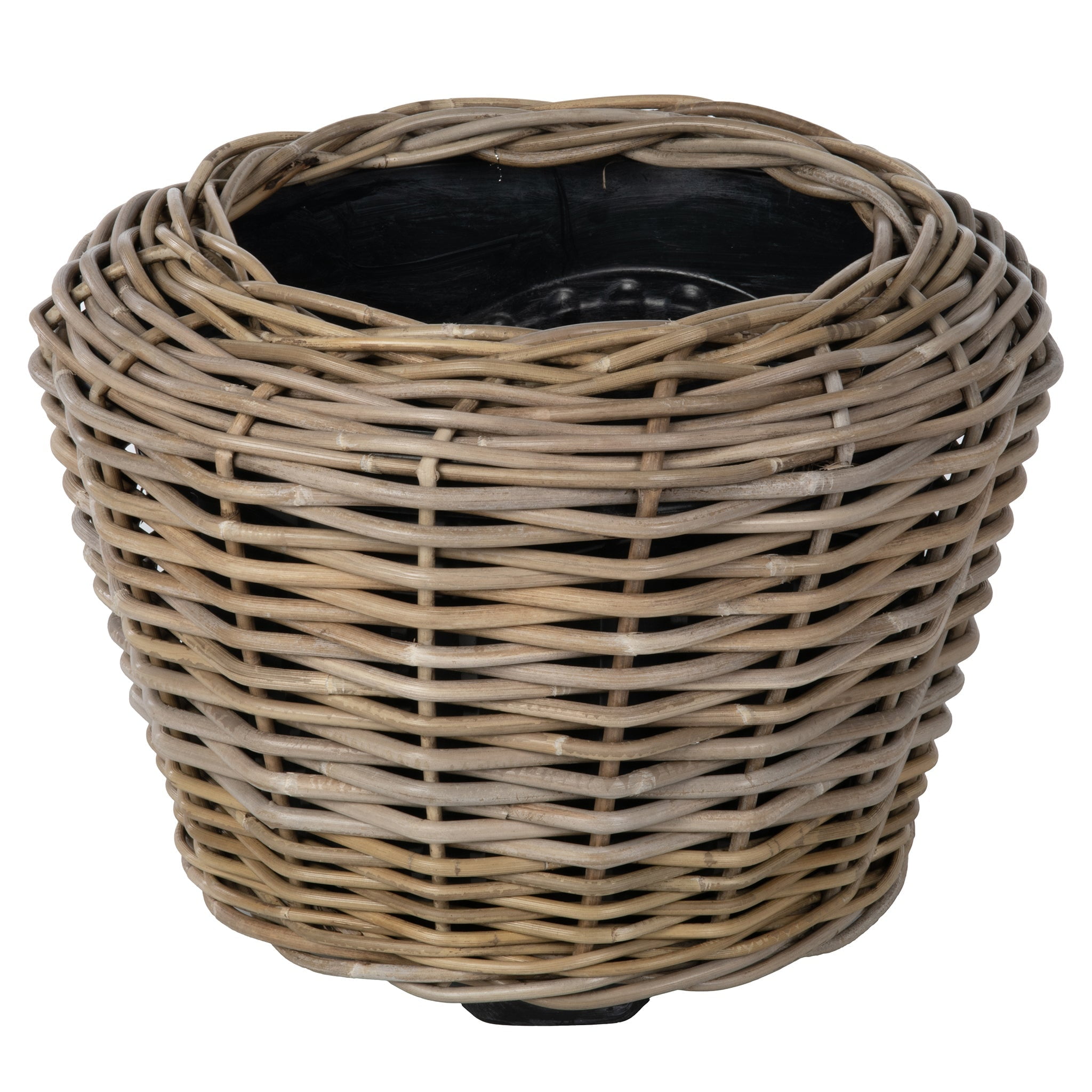 Kouboo Rattan Kobo Indoor & Outdoor Jar Planter Basket with Plastic Pot, Baskets for Indoor Plants Storage Laundry