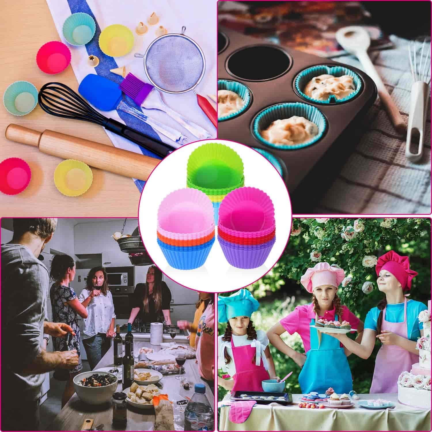 Silicone Cupcake Liners, 45 Pcs Reusable Silicone Baking Silicone Cupcake Liners, 45 Pcs Reusable Silicone Baking