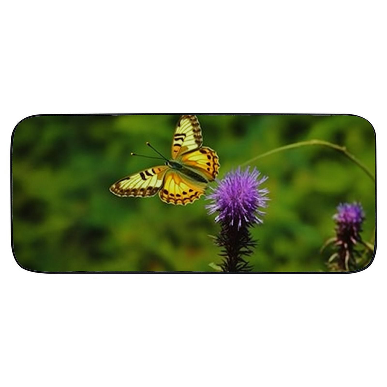 PHYHOO Decorative Door Mat, Door Mat with Non-Slip Rubber Backing, Easy Cleaning, Traps Dirt, Rug for Entry, Patio, Garage - Butterfly Nature Close Butterfly Pointed Flower 19.68*47.24 in