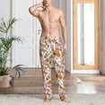 thumbnail image 2 of Susaid Sunflowers And Butterflies Print Mens Pajama Pants Set Sleep & Lounge Pants, PJ Bottoms with Pockets and Button Fly-Small, 2 of 6