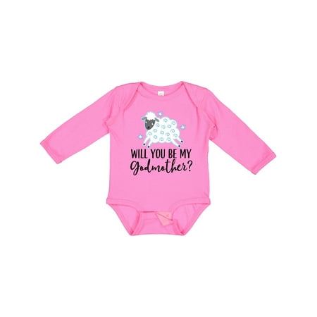 

Inktastic Will You Be My Godmother Proposal Gift Baby Boy Long Sleeve Bodysuit