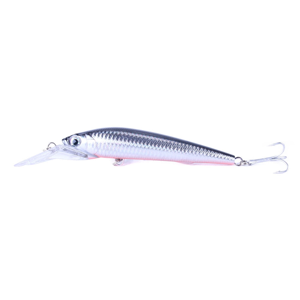 HENGJIA Fishing Lures Large Hard Bait Minnow VIB Lure with Treble Hook Life-Like Swimbait Fishing Bait Popper Crankbait Sinking Lure for Trout Bass Walleye Redfish, 5PCS
