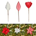 thumbnail image 1 of Juego de 3 Decoraciones para árboles de Navidad con Flores Simuladas con . Macarena Guirnalda de flores, 1 of 8
