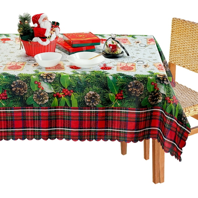 Christmas Tablecloth Decorative Rectangular: Cloth Table Cover Table Decor Cloth