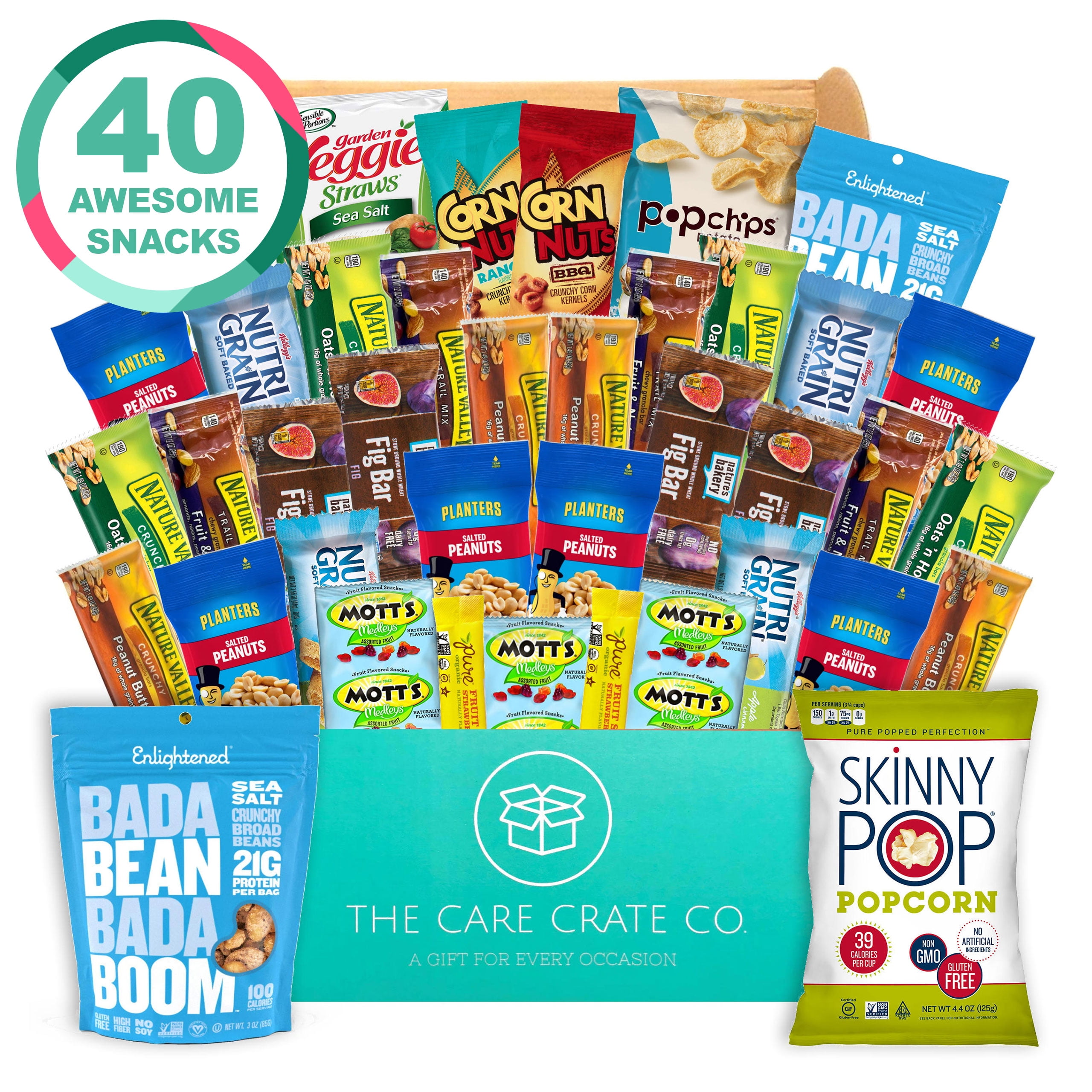 The Care Crate Co Healthy Snacks Variety Pack - Assorted 40 Pack Gift