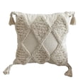 thumbnail image 1 of Fundas de almohada para sofá Estilo bohemio, exquisitamente elaboradas con acabado a mano con detalles de borlas de algodón grueso, estilo Moroc, 2 uds., 1 of 5