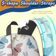 thumbnail image 5 of White Colorful Butterfly Pattern 17" Waterproof Oxford School Backpacks for Teens, S-Shape Padded Straps, for School, Travel, Hiking, Camping, 5 of 5