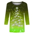 thumbnail image 4 of Holiday Gifts! Titcea Christmas Shirts for Women 3/4 Sleeve Crewneck Glitter Xmas Tree Print Pullover Christmas Sweaters 2024 Fashion Casual Tops, 4 of 4