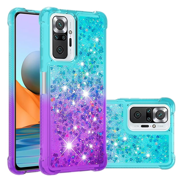 Funda para Xiaomi Redmi Note 10 PRO/PRO MAX Transparente con Brillos Carcasa Protectora Antigolpes con Glitter Brillante