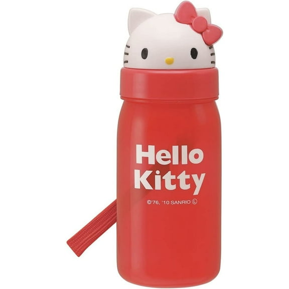 Hello Kitty Water Bottle with Sanitary Cap and Internal Straw - 11.83 fl. oz.
