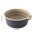 thumbnail image 3 of Kitchen Colander Bowl Set, Household Plastic Cleaning Bowl and Strainer, Detachable Drain Basin and Fruit and Vegetable Cleaning and Washing Mixing Basket, 2-in-1 Design Easy Storage, Blue, 3 of 7