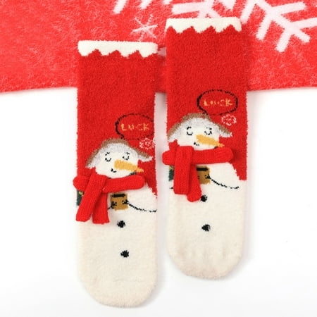 

8 Pairs * Christmas Children Coral Pile Warm Parents And Children Socks Cartoon kind Socks Winter Warm Cozy Socks
