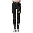 thumbnail image 2 of Gibobby Leggings Translúcido Mujer Pantalones yoga deportivos cintura alta ajustados moda casual para mujer Leggings estampados Festival（Negro， L), 2 of 4