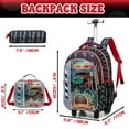 thumbnail image 2 of Kids Rolling Backpack for Boys with Wheels Lunch Box Pencil Case Carry On Luggage for Elementary Student Teen Ages 8-10, 2 of 7