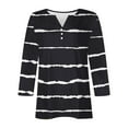 thumbnail image 3 of Womens Trendy Fall Tops Striped Sparkly Print 3/4 Length Sleeve Tshirts Shirt Blouses Tunic Dressy Causal Clothes, 3 of 4