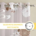 thumbnail image 6 of Brown White Floral Kitchen Curtains Window Panels, Spring Botanical Leaves Farmhouse Insulated Window Treatment Curtain, Grommet Curtains for Bedroom/Living Room/Bathroom, 2 Piece 27.5"Wx39"L, 6 of 8