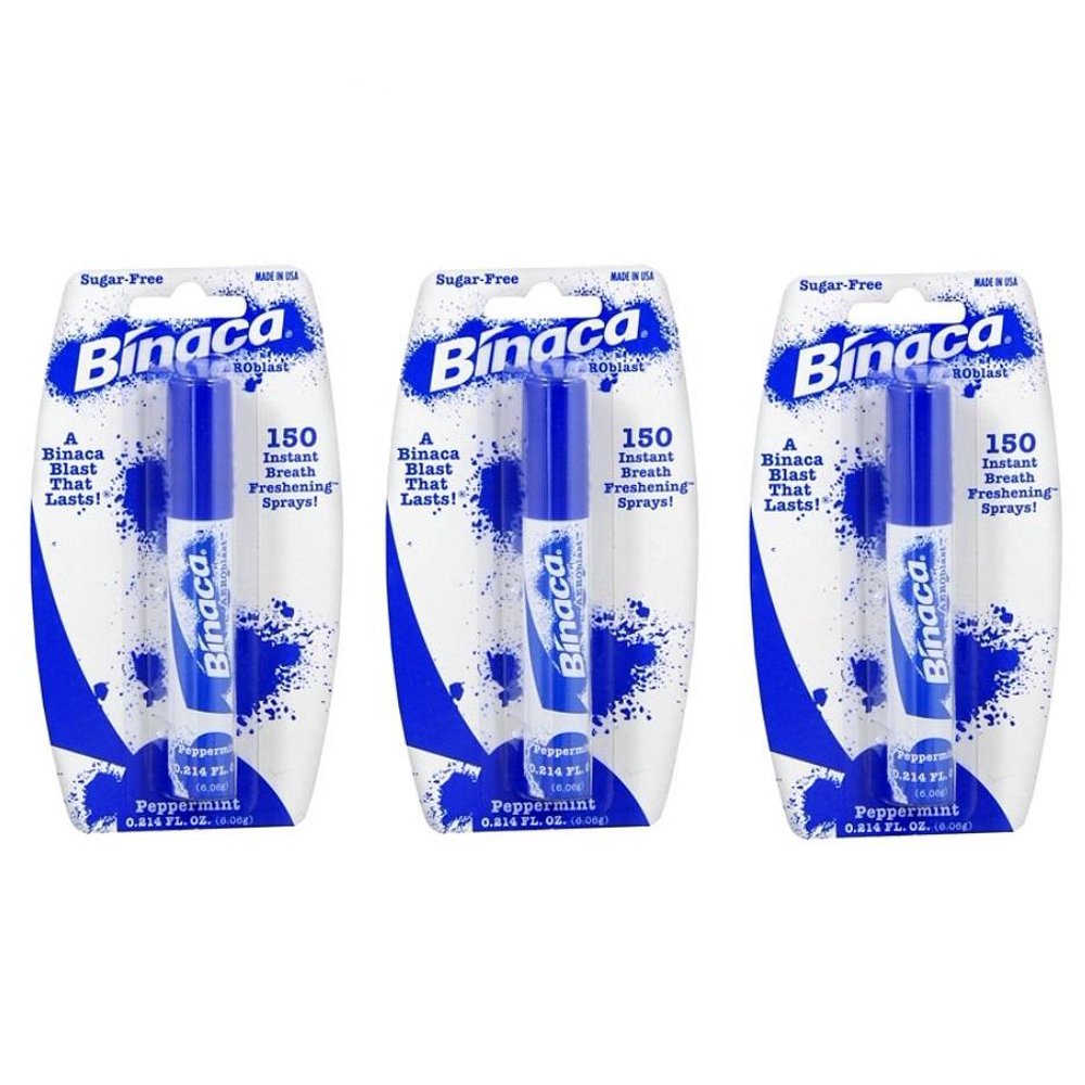 Binaca Aerosol Breath Spray Peppermint 0.20 oz (Pack of 3) Walmart