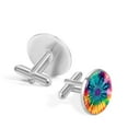 thumbnail image 3 of Tie Dye Elegant Stainless Steel Cufflinks for Formal Attire - for Weddings and Business Meetings, 3 of 6