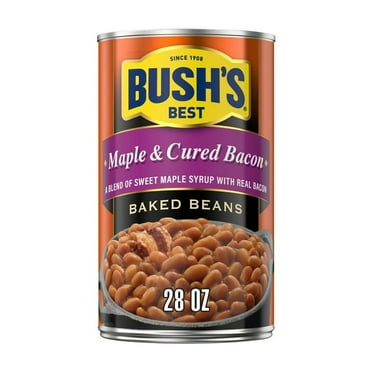 4x-Bush's Maple and Cured Bacon Baked Beans, Canned Beans, 28 oz