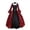 Red, variant on NinXxx Vintage Square Collar Flared Sleeve Large Swing Skirt Performance Dress Red XXXL