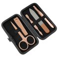 thumbnail image 1 of Professional 5 Piece Manicure Pedicure Set with Stainless Steel Tools and Rose Gold PU Storage Box, 1 of 4