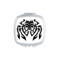 thumbnail image 1 of Black Illustration Spider Insect Pattern Square Mirror Portable Compact Pocket Makeup Double Sided Glass, 1 of 3