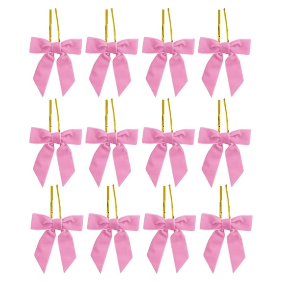 Cheapark 12-Piece Burgundy Velvet Christmas Bows - Small Size for Tree/Wreath/Gift Wrap, Ideal for Snack/Candy Bags & Wedding Decor