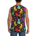 thumbnail image 4 of Kdxio Colorful Cats for Men's Muscle T-shirt,Sleeveless for Workout Running Athletic Gym Lounge Casual, 4 of 7