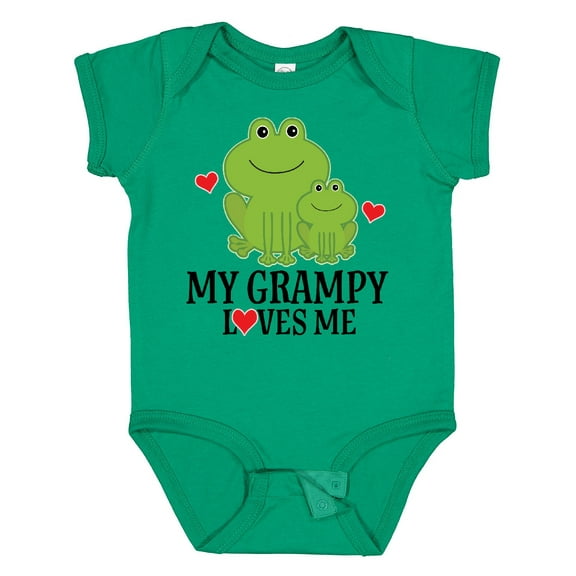 Inktastic My Grampy Loves Me Frog Boys Baby Bodysuit