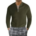 thumbnail image 1 of Gibobby Playera polo hombre Blusa superior de manga larga de color sólido con cuello casual de para hombre(Verdemilitary,M), 1 of 4