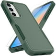 thumbnail image 1 of KOMI for Samsung Galaxy A35 5G Case: Dual Layer Protective Heavy Duty Cell Phone Cover Shockproof Rugged with Screen Protector - Military Protection Bumper Tough - Samsung Galaxy A35 5G 2024, Green, 1 of 5