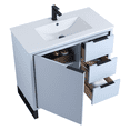 thumbnail image 4 of Fine Fixtures Opulence Collection 36 in. W x 18 in. D x 33 in. H Bathroom Vanity in Pastel Blue with White Ceramic Sink - Black hardware, 4 of 9