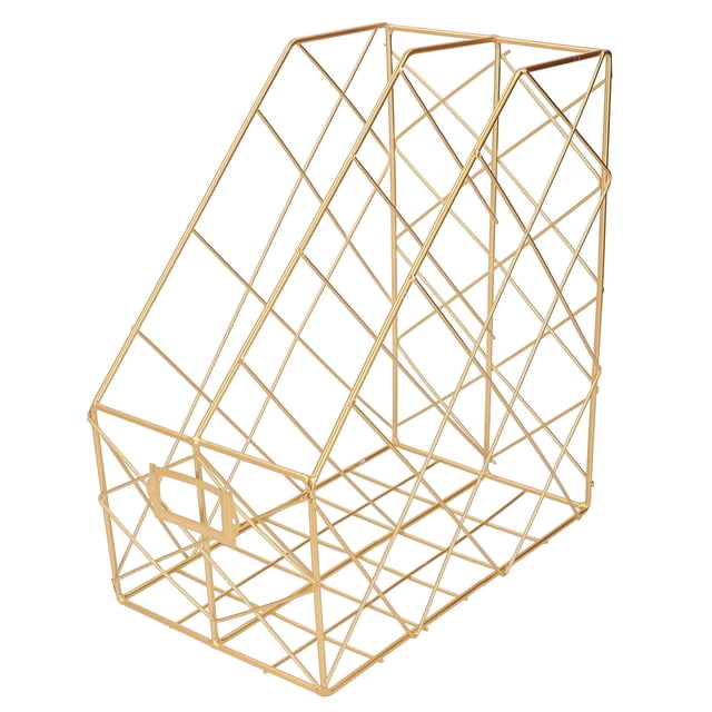 Porta Revistas, Organizador de Escrito de 2 CompartoMos Con Marco Para Etiqueta, 6,3 x 9,4 x 11,4 Pulgadas, Porta Revistas para Escritorio, Para Estantes y Escritorios