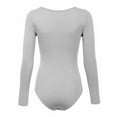 thumbnail image 3 of KOGMO Womens Round Neck Long Sleeve Bodysuit Leotard Made in USA, 3 of 6